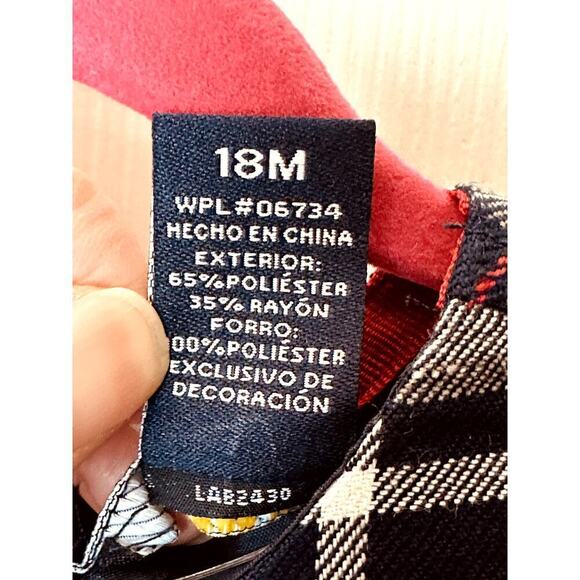 Nautica Navy Plaid Short Sleeve Dress Girls Size 18M NWT - Picture 4 of 4